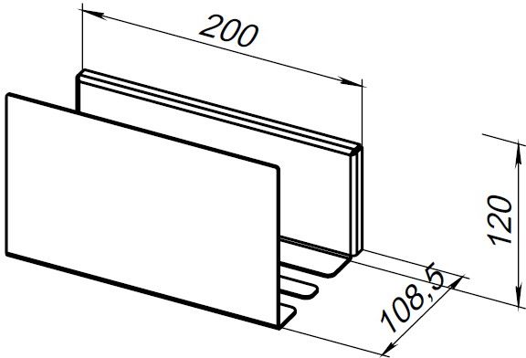 Полка Aquanet Магнум 00274190 20x120 черная матовая