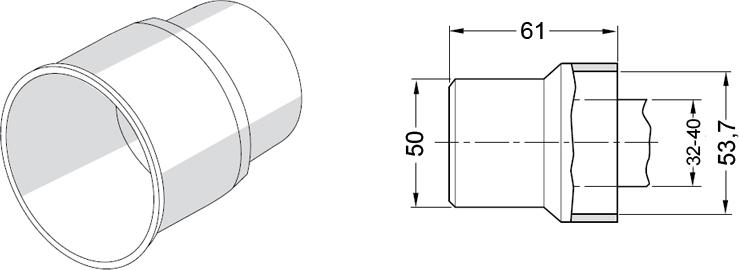 Переходник Rehau Raupiano Plus 50/40-30 на чугунную трубу