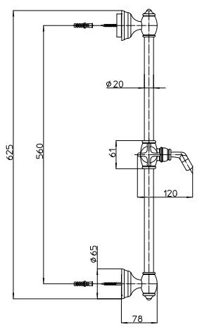 Штанга душевая Bossini D03000.022 BR бронза