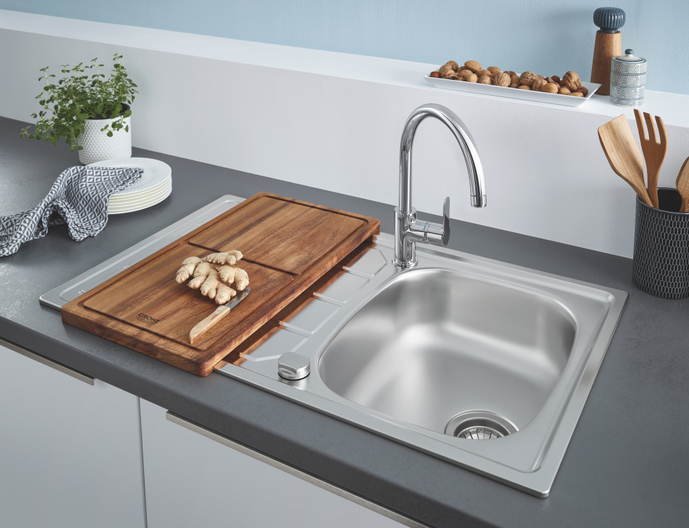 Комплект Grohe Bau 31562SD0 Кухонная мойка K200 31552SD0 + Смеситель BauEdge 31367000 для кухонной мойки