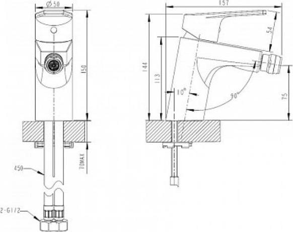 Смеситель для биде Bravat Phillis F356101C-ENG