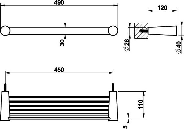 Полка 45 см Gessi Cono 45549#031, хром