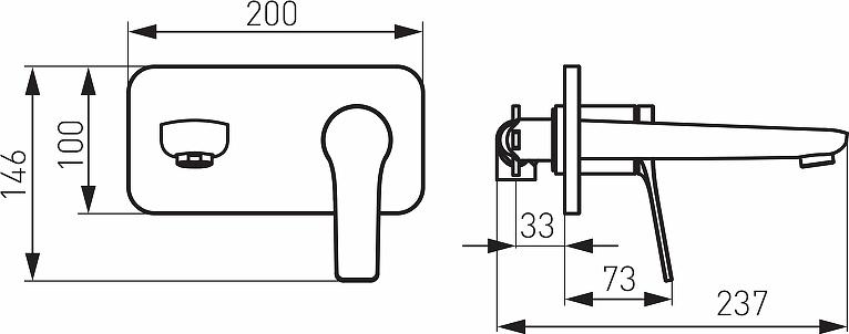 Смеситель для раковины Ferro Stratos BSC3PA, хром