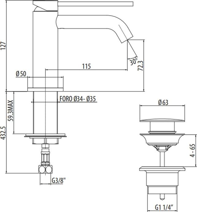 Смеситель для раковины Gattoni Circle Two 9140/91BO