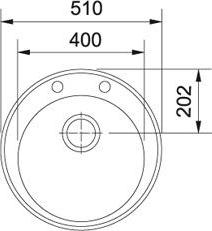 Кухонная мойка 51 см Franke Ronda ROG 610-41 3.5" 114.0313.324, миндаль