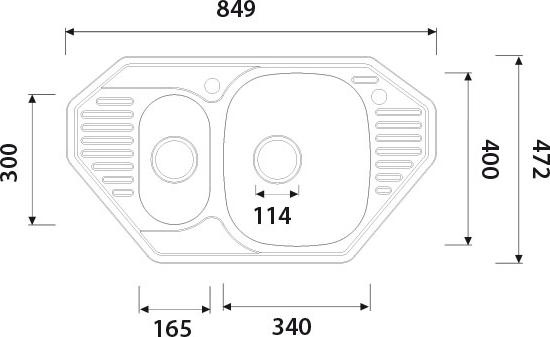 Мойка кухонная Kaiser KSS-8547, хром