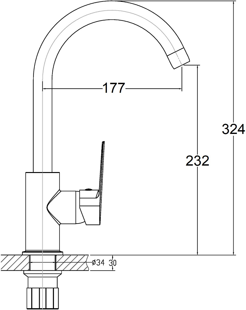 Смеситель для кухни Domaci Равенна ND-05cr