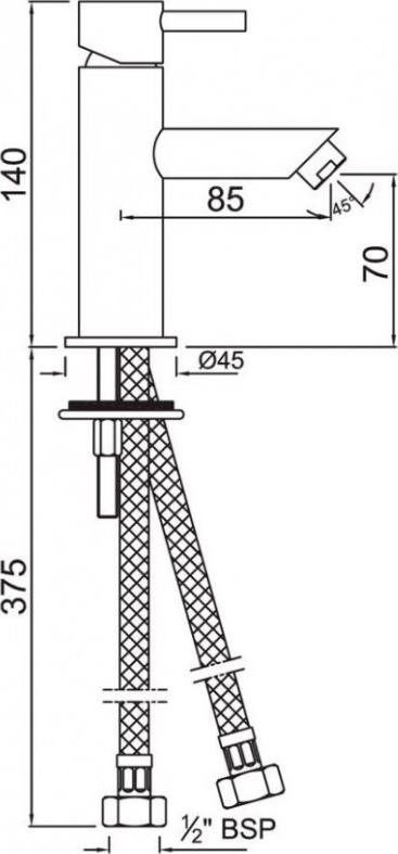 Смеситель для раковины без донного клапана Jaquar Florentine FLR-CHR-5025B