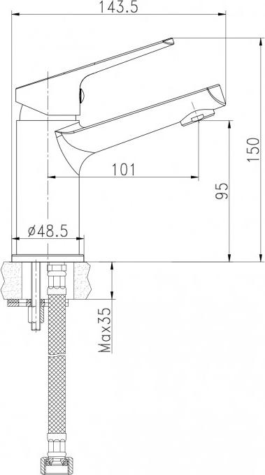 Смеситель для раковины Cersanit Flavis 63034, хром