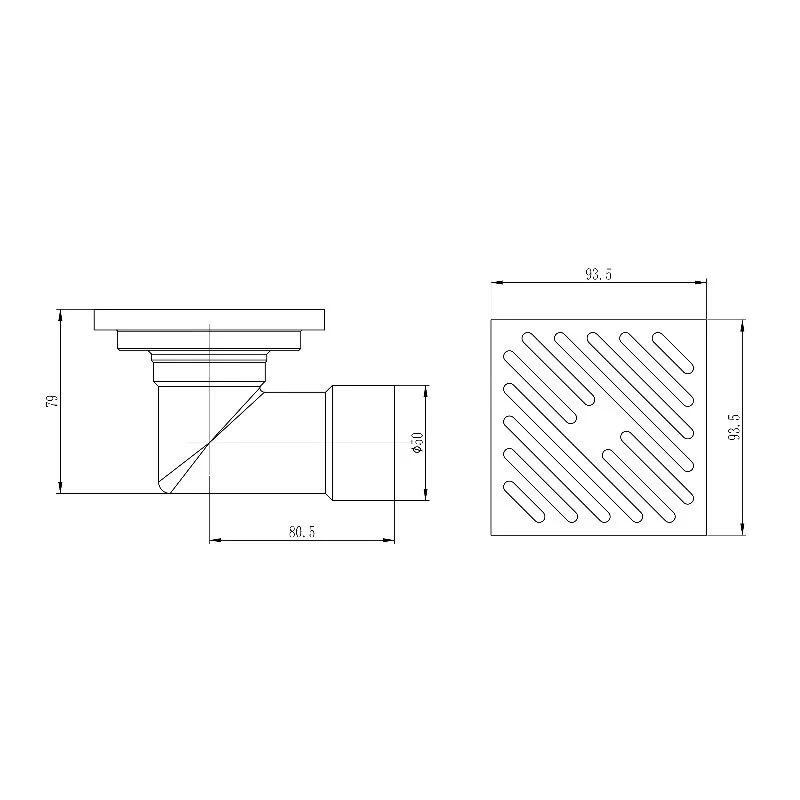 Трап для душа Raglo R606.10, 10 x 10 см, с решеткой, хром