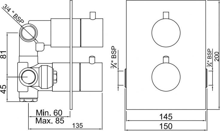 Термостат для ванны Jaquar Florentine FLR-CHR-5671HF, хром