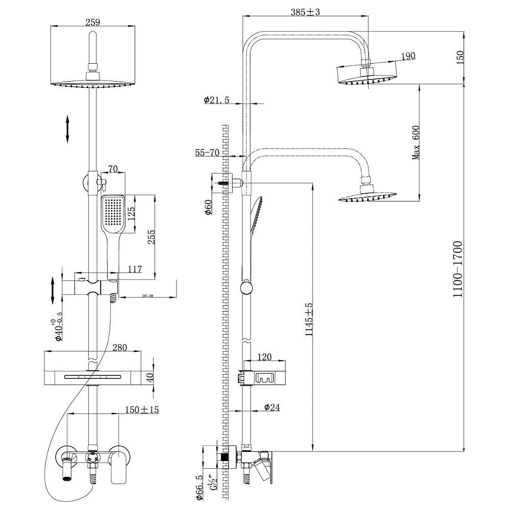 Душевая система Lemark Tropic LM7002C хром