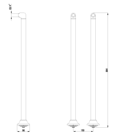 Комплект колонн для смесителя Lemark LM8565B бронза