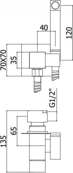 Гигиенический душ Paffoni Tweet Square ZDUP112CR