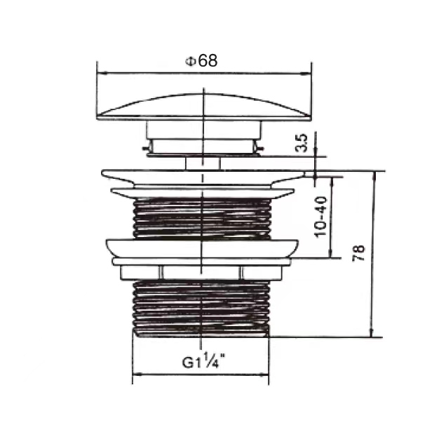 Донный клапан Vincea DBS-316MB, черный матовый