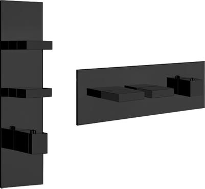 Смеситель для душа Gessi Rettangolo 43024#299 термостатический, черный матовый