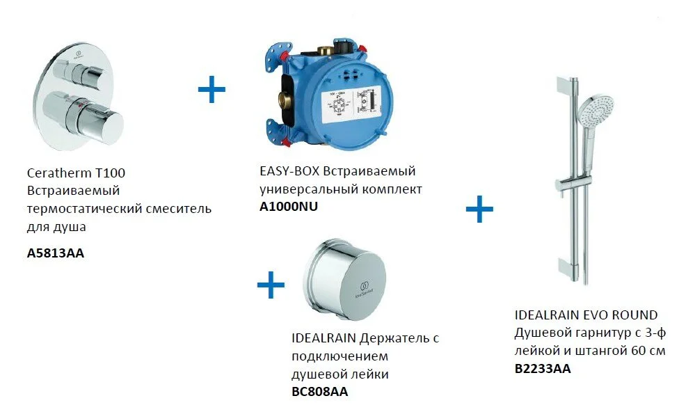 Смеситель для душа Ideal Standard Ceratherm A7598AA хром