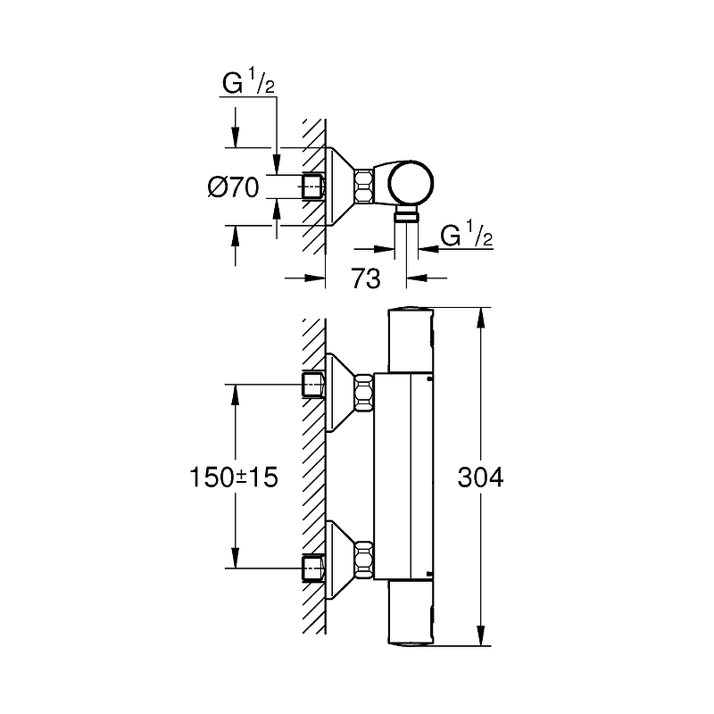 Смеситель для душа Grohe Precision Start 34594000 термостат, хром