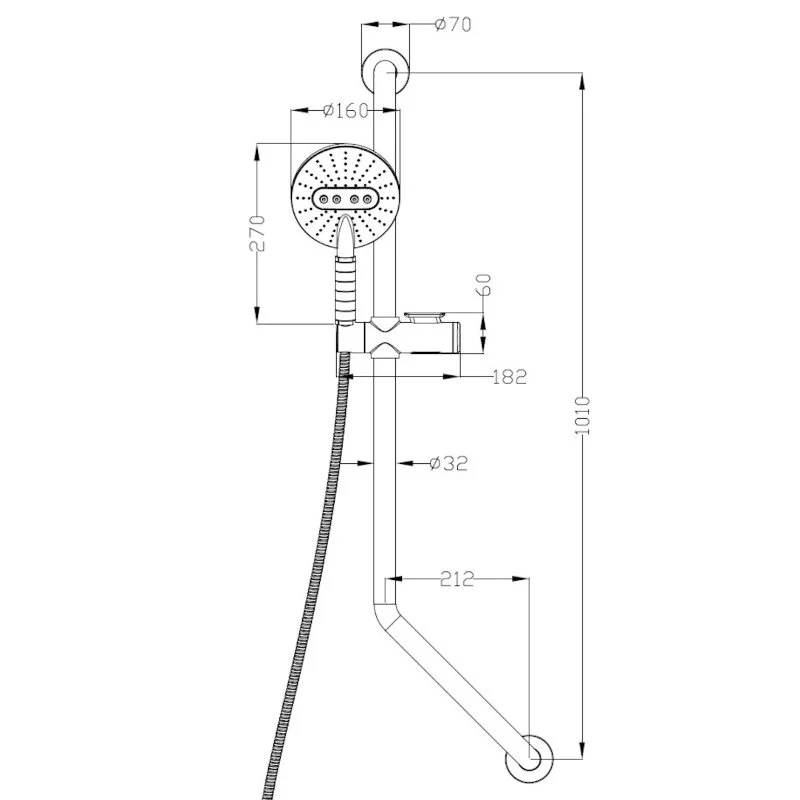 Душевой гарнитур Elghansa Shower Rail SB-325 хром