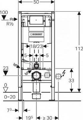 Система инсталляции для унитазов Geberit Duofix Omega 111.060.00.1