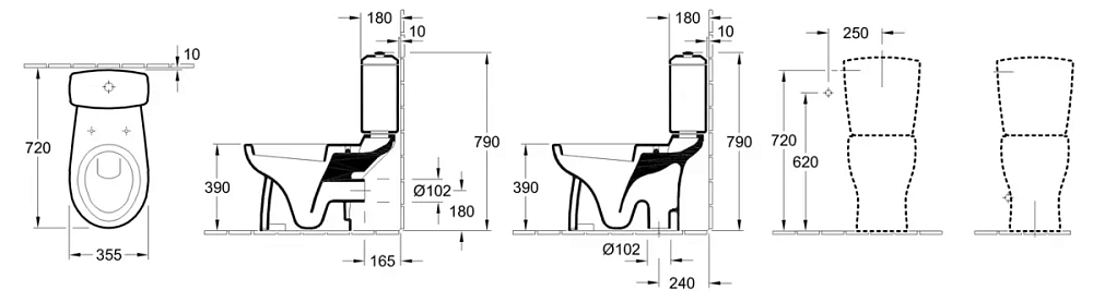 Напольный унитаз Villeroy&Boch O.novo 6C59 (6C590101/7D192101)