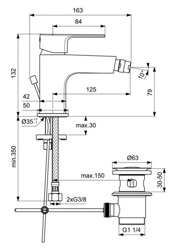 Смеситель для биде Ideal Standard Cerafine BC691AA хром