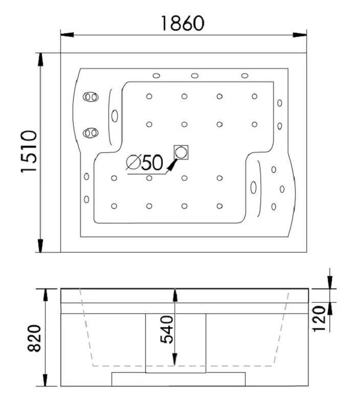 Акриловая ванна Gemy G9052 II K L белый