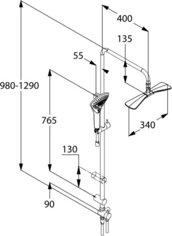 Душевая стойка Kludi Fizz Dual Shower Sysytem 6709105-00, хром