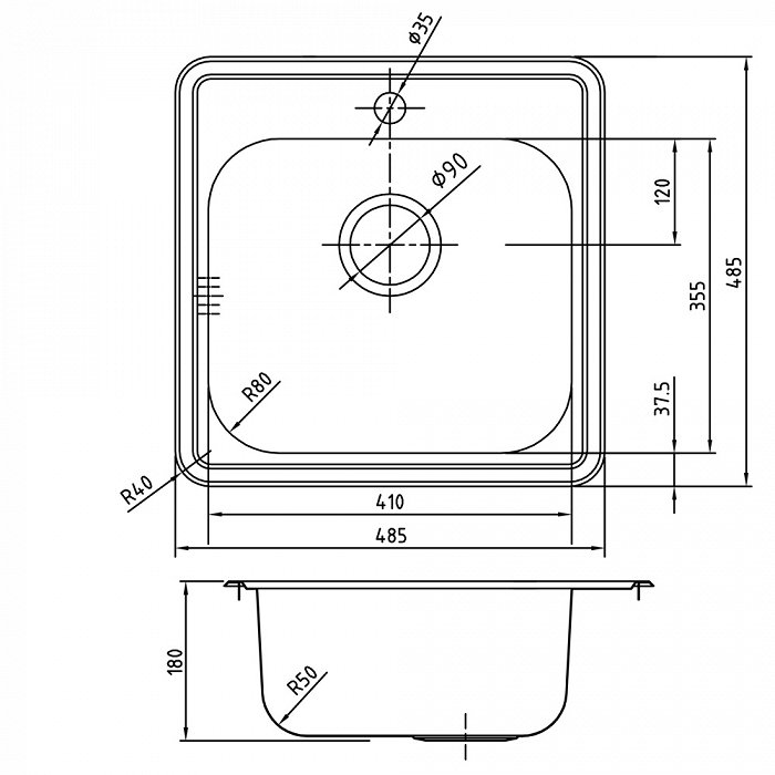 Мойка кухонная Iddis Strit STR48P0i77 хром