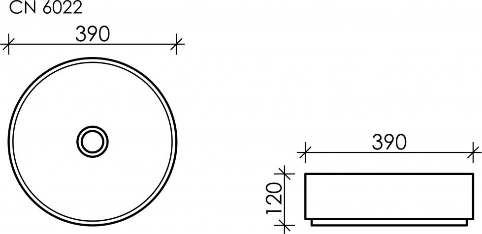 Раковина накладная 39 см Ceramica Nova Element CN6022, белый