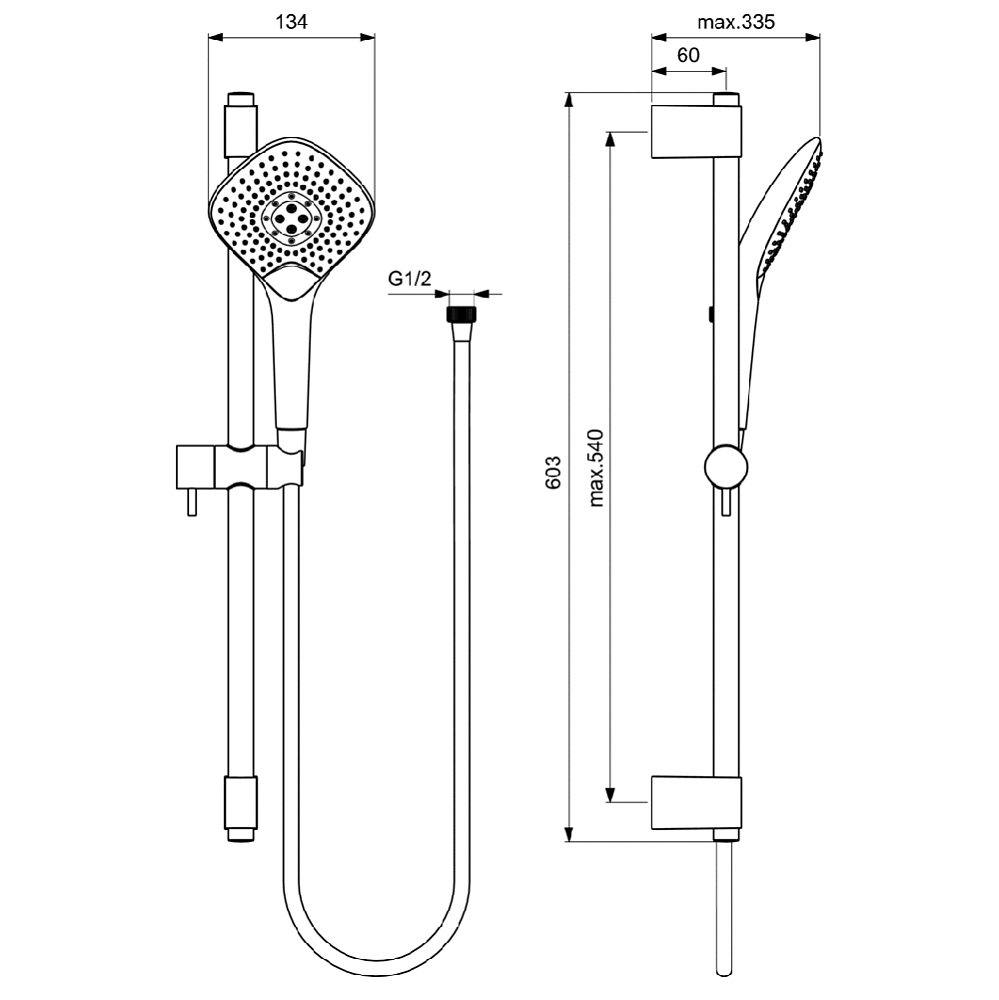 Душевой гарнитур Ideal Standard Ideal Evo B1762AA, хром