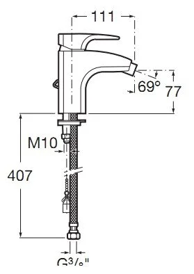 Смеситель для биде Roca Thesis 7.5A60.5.0C0.0 хром