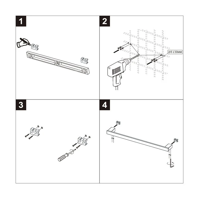 Полотенцедержатель LEMARk Smooth Line 9782023 черный