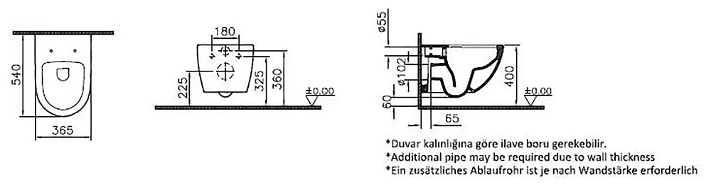 Подвесной безободковый унитаз Vitra Sento 7748B050-0101 крышка микролифт, цвет матовый минк