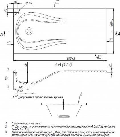 Раковина Andrea Great 100 L 4650002680999, белая