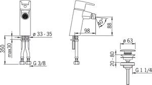 Смеситель для биде Oras Cubista 2818F хром