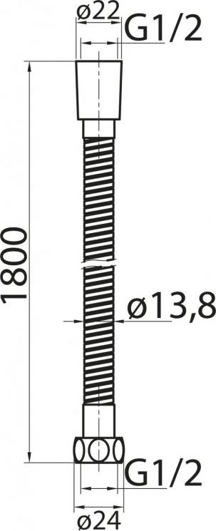 Шланг для душа 180 см Cezares CZR-FMDC2-180-01, хром