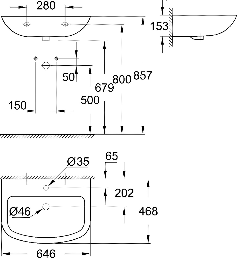 Раковина Grohe Bau Ceramic 39420000 65 см