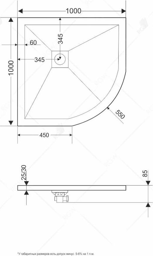 Душевой поддон RGW ST/R-W 16153100-01 100x100 см, белый