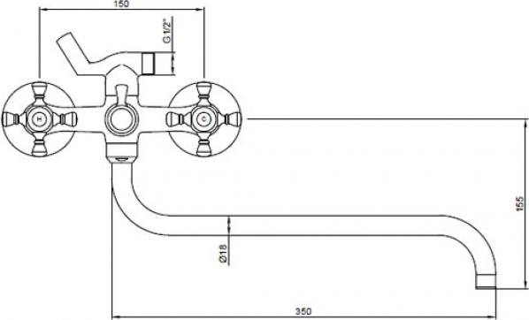 Смеситель KAISER Grace 11070SH для ванны с душем