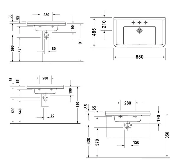 Раковина Duravit Starck 3 304800000 белый