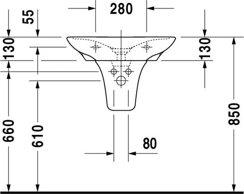 Полупьедестал для раковины Duravit PuraVida 0858120000