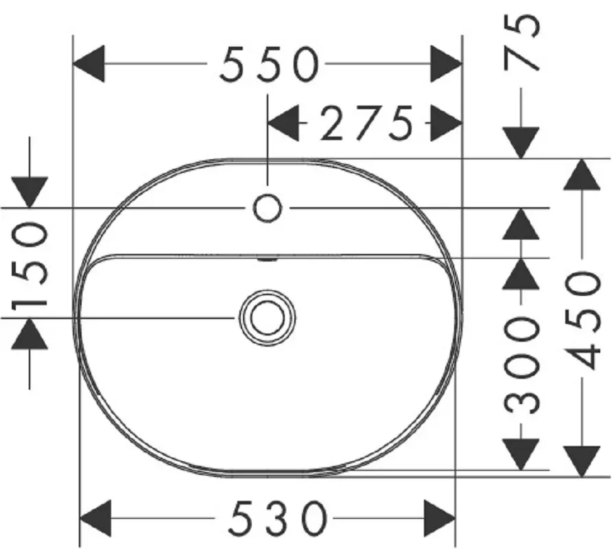 Раковина накладная Hansgrohe Xuniva U 60161450, белый