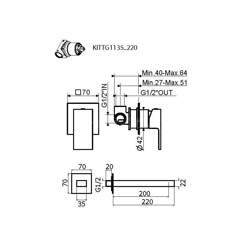 Смеситель для раковины Plumberia Selection Tag KITTG1135NO220 черный