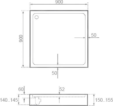 Поддон для душа Good Door Аполло 90x90