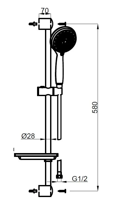 Душевой гарнитур Azario Esta AZ-15752010 хром