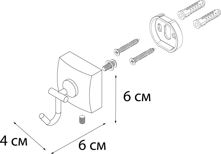 Крючок Fixsen Kvadro FX-61305F хром