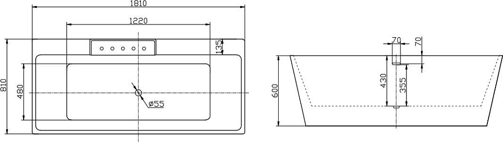 Акриловая ванна BelBagno 180х80 BB19