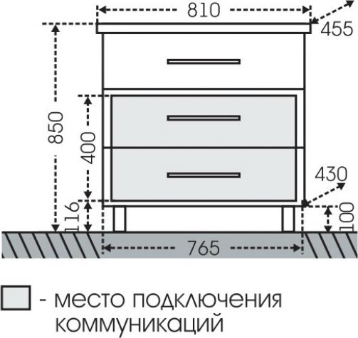 Тумба под раковину СанТа Омега 207006 76.5 см белый