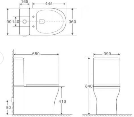 Сливной бачок Aquanet Cube-C-1 CL-12248B-1 подвод снизу бачка